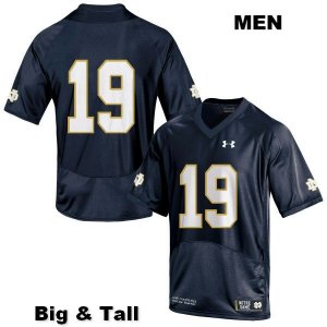 Notre Dame Fighting Irish Men's Justin Ademilola #19 Navy Under Armour No Name Authentic Stitched Big & Tall College NCAA Football Jersey MME0199CM